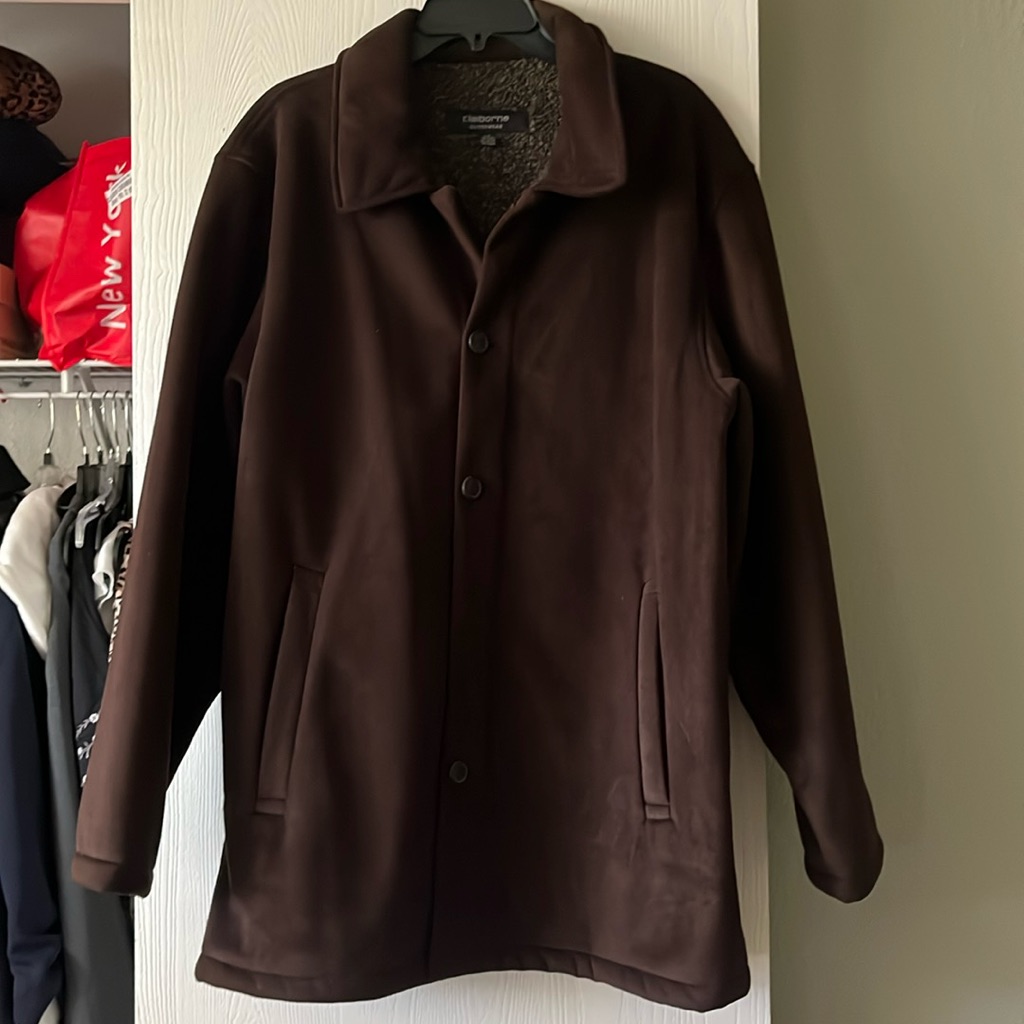 Liz Clairborne Adult Large Brown Faux Suede Jacket